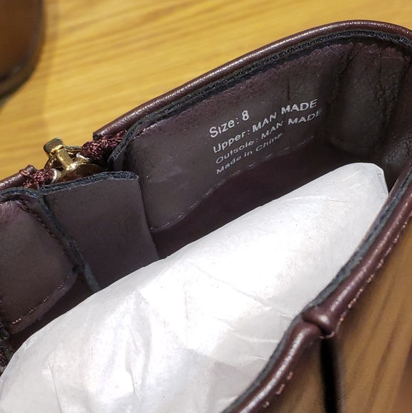 Burgundy Fay Heeled Boots NY&C New - Picture 5 of 6